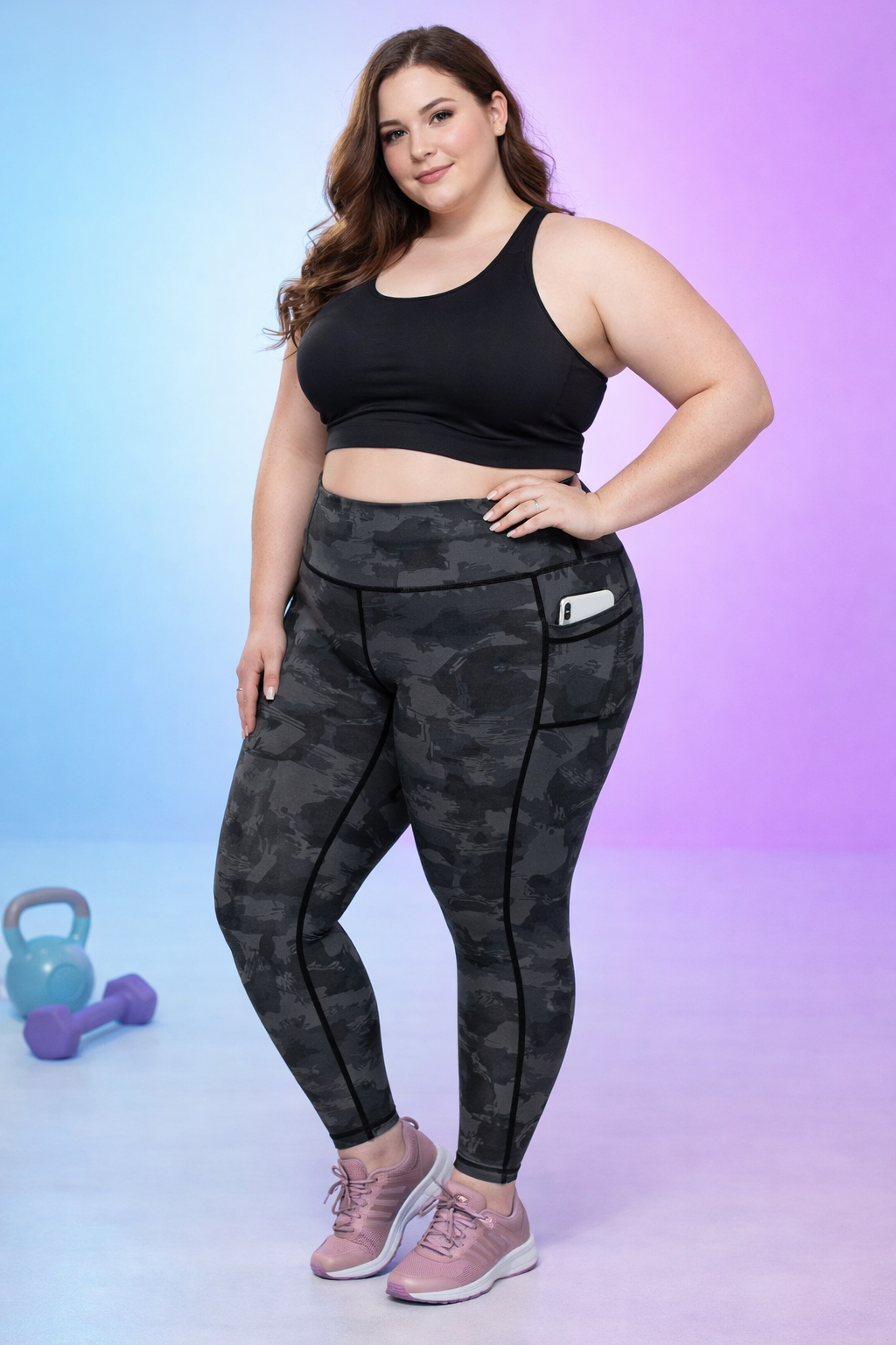5-Pack Plus Size High-Waisted Pocket Leggings – Value Set