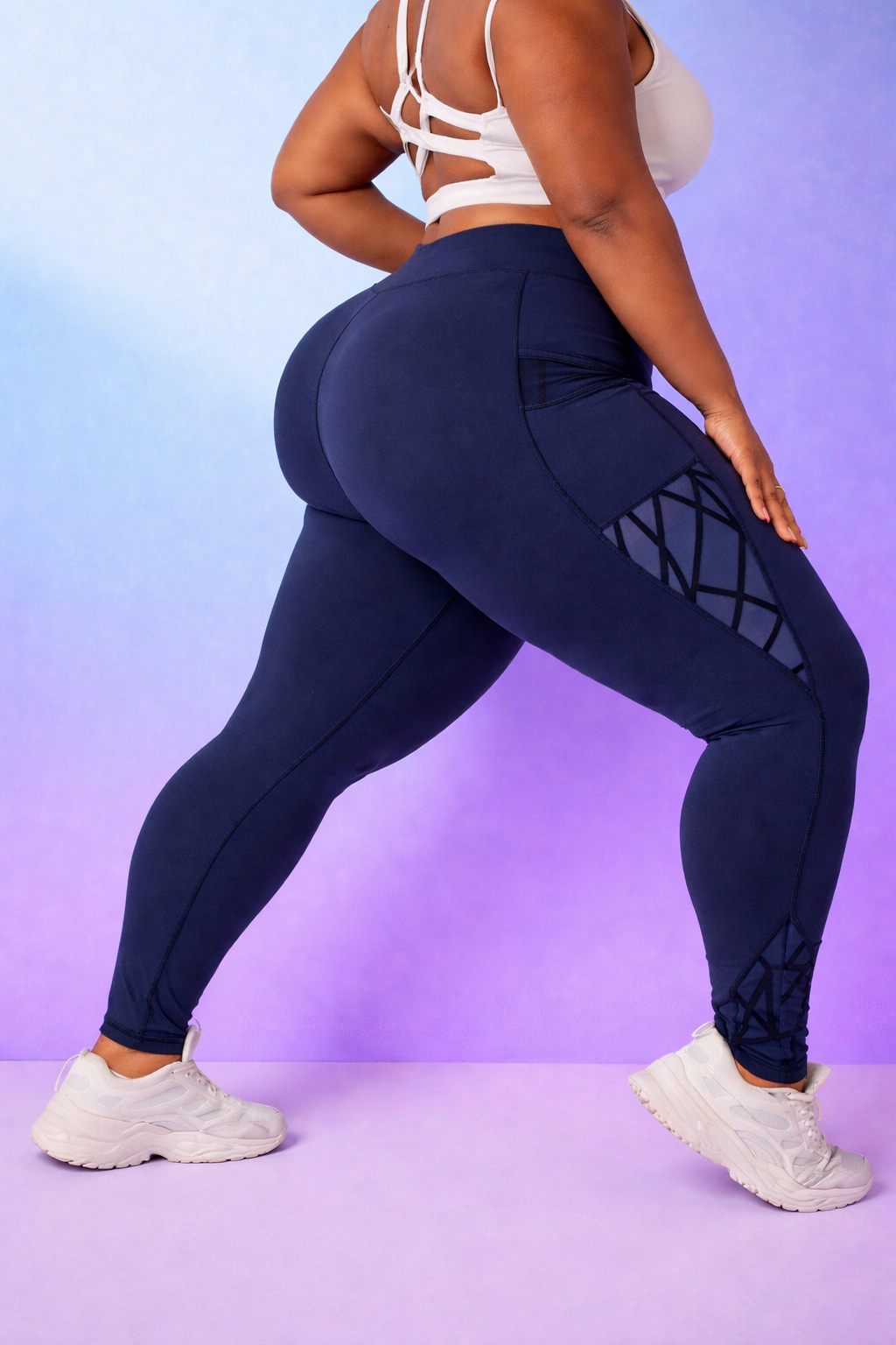 Plus-Size Asymmetrical Tummy-Control Leggings