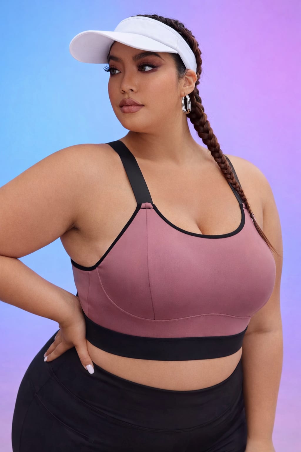 Plus-Size Crisscross Sports Bra – Black